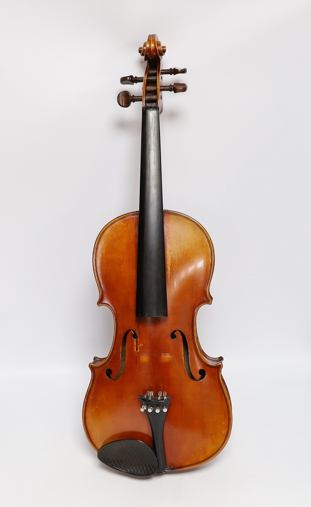 A German viola, labelled Wilhelm Nurnberger, with bow, in case. CITES